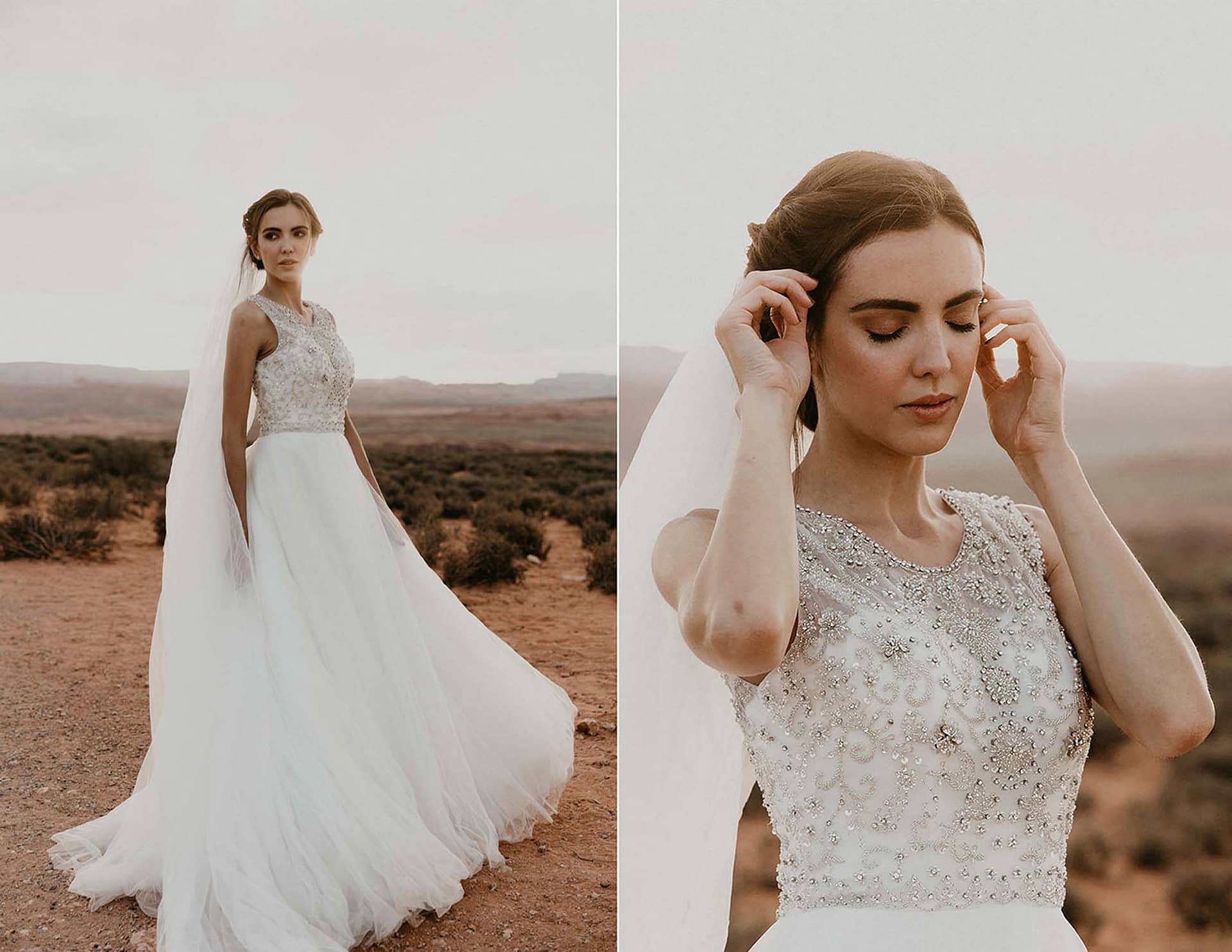 bridal lookbook photoshoot at Horseshoe Bend in Arizona 